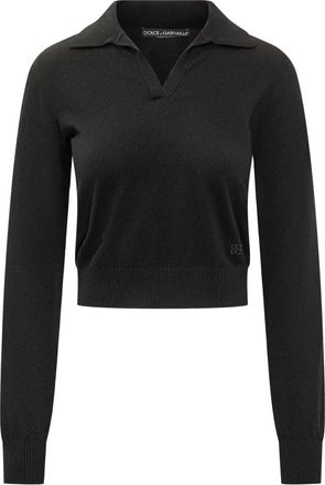 Dolce & Gabbana Polo Jersey - Dames - Cashmere truien - Zwart - S - Kasjmier - Truien & Vesten