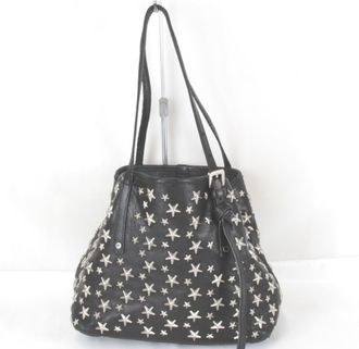 Jimmy Choo London Black Leather Tote Bag (Pre-Owned)