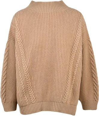 Max Mara Truien & Vesten, Dames, Bruin, M, Wol, Salita Turtleneck