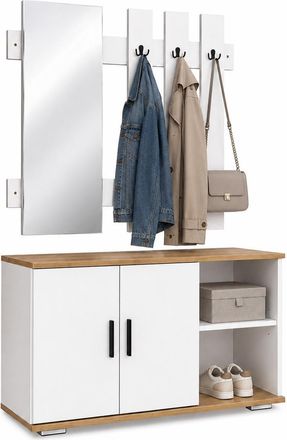 VCM Conjunto De Armario Para Pasillo Con Banco Gados Xl 132x90x33 - Vcm