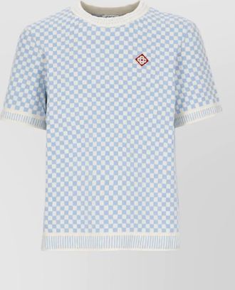 Casablanca checked short-sleeve cotton polo shirt