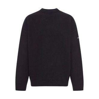 Balenciaga Round-neck Knitwear, male, Black, XL, Pullover Jumper