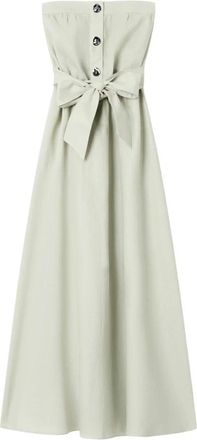 A|X Armani Exchange Lange Linnen Poplin Jurk - Dames - Casual kleedjes - Groen - M - Linnen - Kleedjes