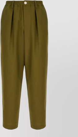 Marni wool tailored trousers button detail pleated
