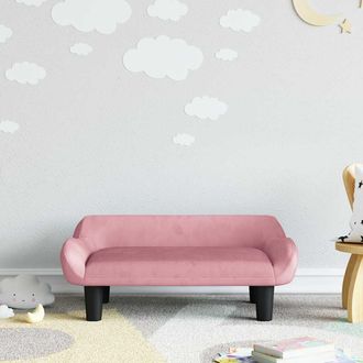 vidaXL Sof&aacute; Para Ni&ntilde;os De Terciopelo Rosa 70x40x24 Cm Vidaxl