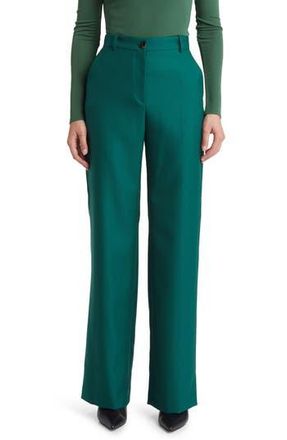 BOSS Tireka Virgin Wool Flare Trousers in Open Grn at Nordstrom Rack, Size 4