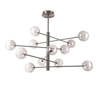 Netlighting Equinoxe 12 Light Multi Arm Pendant Ceiling Light Smoke Grey