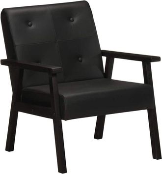 vidaXL Sill&oacute;n De Cuero Negro Genuino - 199854