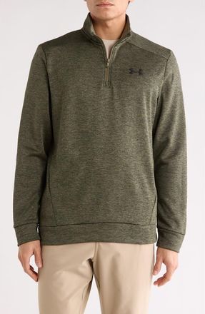 Under Armour Fleece Twist Quarter Zip Pullover in Marine Od Green at Nordstrom Rack, Size Xx-Large