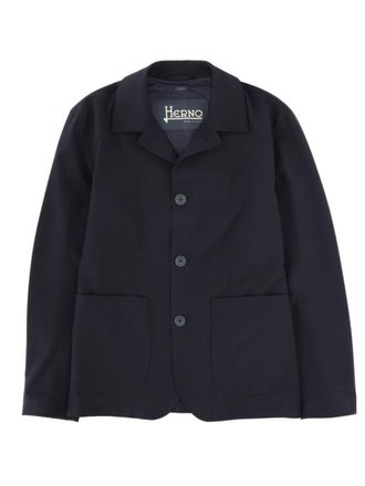 Herno Navy Blue Shirt Collar Jacket