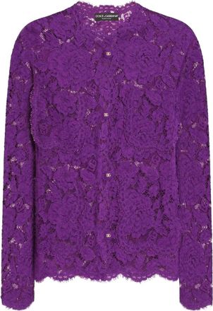 Dolce & Gabbana DNA Cordonetto floral lace jacket - Purple