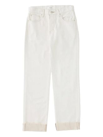 Moussy Vintage cuffed high-waist jeans - WHITE