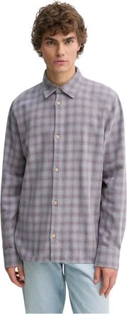 Won Hundred Patroon Shirt - Heren - Casual Overhemden - Paars - S - Katoen - Overhemden