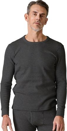 Lapasa Mens Waffle Thermal Top Cotton Long Sleeve Skin-Friendly Base Layer T-Shirt Midweight M58