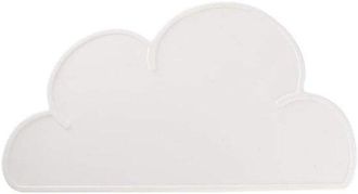 OEM Mantel Individual Infantil De Silicona - Impermeable Y Antideslizante - Forma De Nube - Colores Suaves - 47,8 X 27 Cm - Blanco
