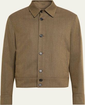 Loro Piana Mens Colin Water-Repellent Virgin Wool Blouson