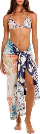 Agua Bendita Marine Sereia Cover-Up Pareo in Blue at Nordstrom