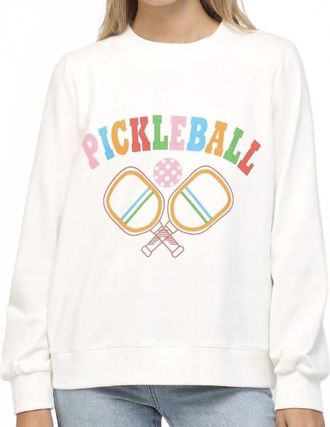 Fate Pickleball Print Sweatshirt In White