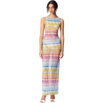 Missoni Long Sleeveless Dress In Printed Tulle in Multicoloured 2 at Nordstrom, Size 38 It