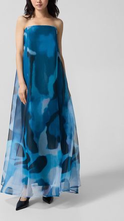Staud Womens Allyson misty blue bustier maxi dress