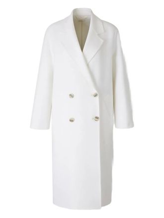 PESERICO button coat - women - Wool/Polyester - 38 - White