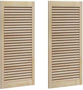 vidaXL Vidaxl - Puertas De Armario Otro 2 Pcs Marr&oacute;n 110 X 49.5 X 2.1 Cm