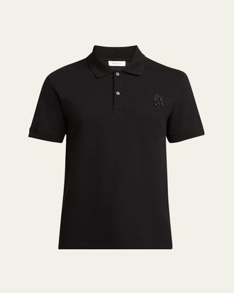 Tシャツ・カットソー alexander mcqueen Embroidered cotton oversize polo shirt Alexander McQueen Embroidered Cotton Oversize Polo Shirt