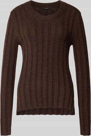 OPUS Slim Fit Strickpullover mit Woll-Anteil Modell Polmi in Dunkelbraun, Gr&ouml;&szlig;e 36