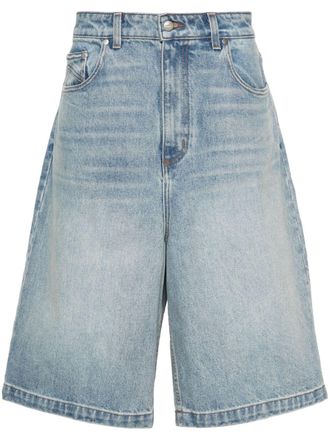 Rhude drop-crotch denim shorts - Blue