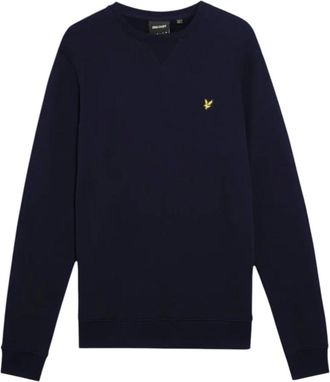 Lyle & Scott Hoodies & sweatvesten, Heren, Blauw, 2Xl, Katoen, Brushback Fleece Crew Neck Sweatshirt