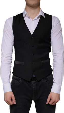 Dolce & Gabbana Virgin Wool Blend Vest - Black