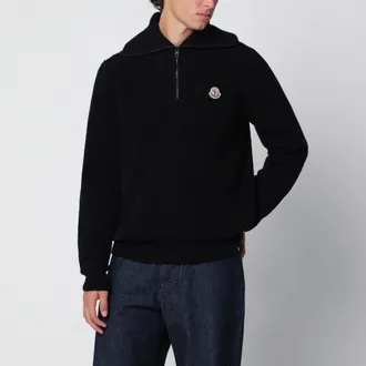 Moncler Black ribbed wool jumper