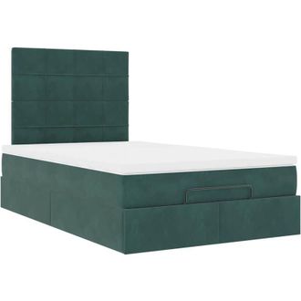 vidaXL Vidaxl - Estructura Cama Otomana Colchones Terciopelo Verde Oscuro