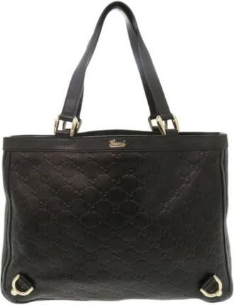 Gucci Pre-owned Tote Bags, female, Black, Size: ONE SIZE Pre-owned Leather gucci-bags