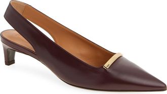 Tod's Pointed Toe Kitten Heel Slingback Pump in Kraft Chiaro at Nordstrom, Size 6.5Us