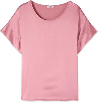 Oltre Viscose Satijnen Blouse - Dames - Blouses - Roze - XS - Satijn - Overhemden