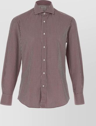 Brunello Cucinelli checked pattern button-down collar shirt