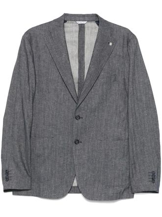 Manuel Ritz brooch-detail blazer - Blue