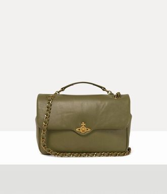 Vivienne Westwood Anita Medium Shoulder Bag Aniline Leather Khaki
