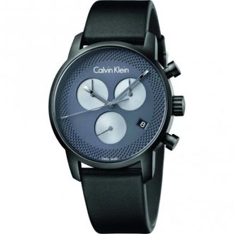 Calvin Klein Modern Quartz Horloge met Roestvrijstalen Kast en Leren Band - Dames - Horloges - Zwart - ONE Size - Leer - Accessoires