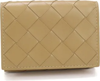 Bottega Veneta Beige Leather Wallet (Tri-Fold) (Pre-Owned)