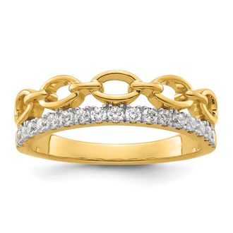 Diamond2Deal 14k Two-tone Lab Grown Diamond Wedding Band Ring 0.33Ct Clarity- VS Color- D-E