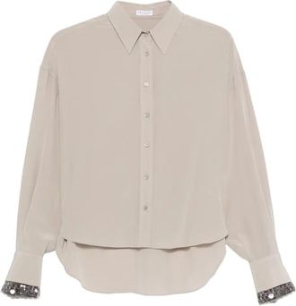 Brunello Cucinelli Camicia con paillettes - Toni neutri