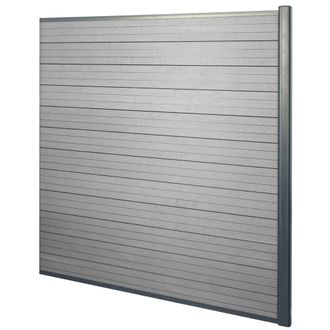 Hhg Hhg - Valla Cortaviento Wpc Sarthe, Poste De Aluminio, Elemento De Prolongaci&oacute;n, 1,85m Gris