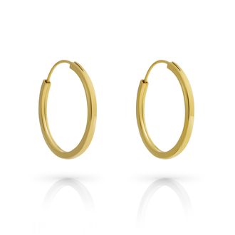 Orphelia Agata WoMens 925 Sterling Silver Hoop Earrings - Gold ZO-7552/G - One Size