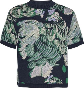 Henrik Vibskov T-shirt met korte mouwen en kippenpatroon - Blauw