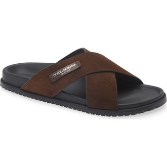 Dolce & Gabbana Slide Sandal in Ebano/Cioccolato at Nordstrom, Size 12Us