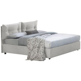 Dmora Dmora - Letto piazza e mezza Djankt, Letto contenitore con rivestimento in tessuto, 100% Made in Italy, Apertura frontale, adatto per materasso Cm