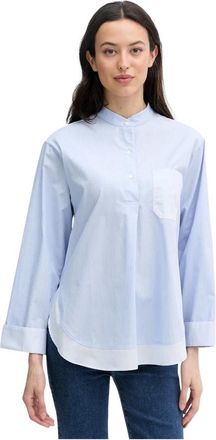 Mos Mosh Bronwyn Stripe Shirt - Dames - Blouses - Blauw - M - Katoen - Overhemden