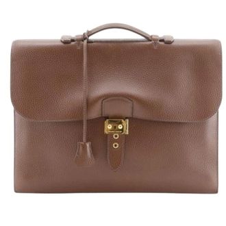 Herm&egrave;s Pre-owned Sac a Depeches 38 Fjord Briefcase - Heren - Pre-owned - Bruin - Maat: ONE Size Leer